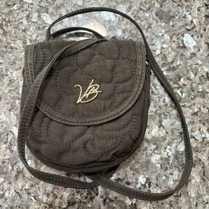 Vera Bradley Quilted Mini Crossbody Wallet Purse – Black – Compact Travel Organi